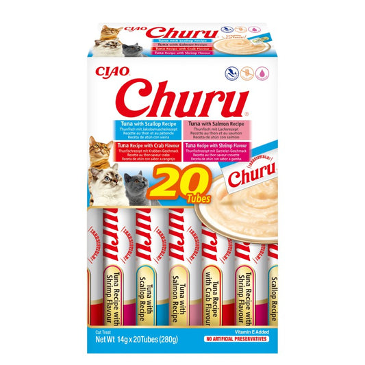 Churu Cat Variedades de Atún con Marisco Caja 20x14g