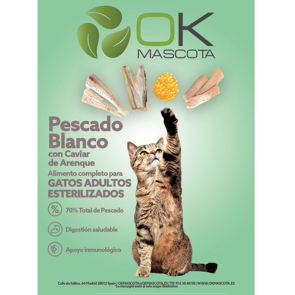 OK MASCOTA GATO - Pescado Blanco con Caviar de Arenque 5kg