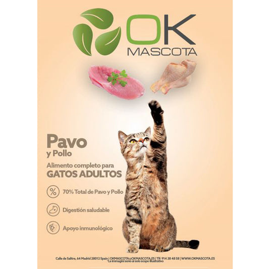 OK Mascota Gato Adulto Pavo y Pollo 5 kg