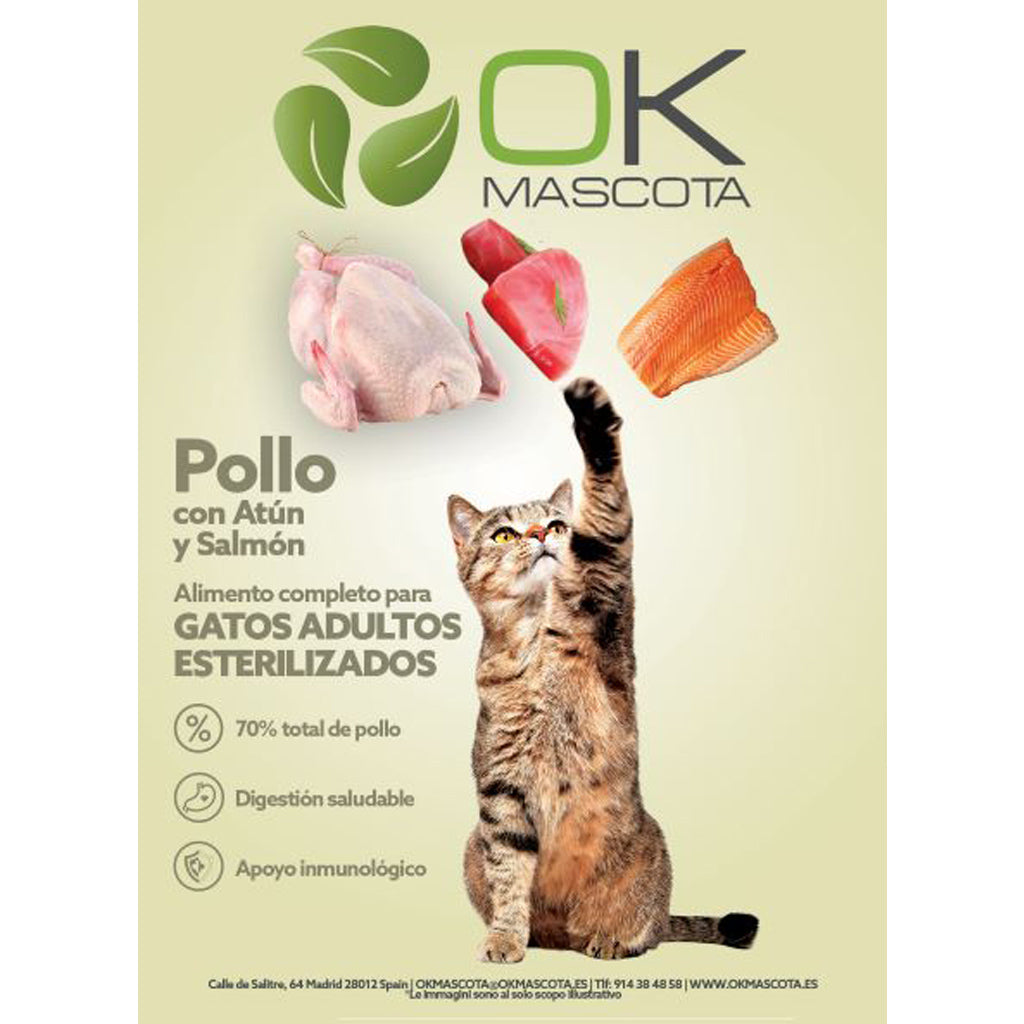 OK Mascota Gato Pollo con Atún y Salmón 5 kg