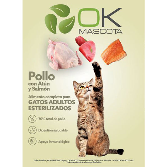OK Mascota Gato Pollo con Atún y Salmón 5 kg